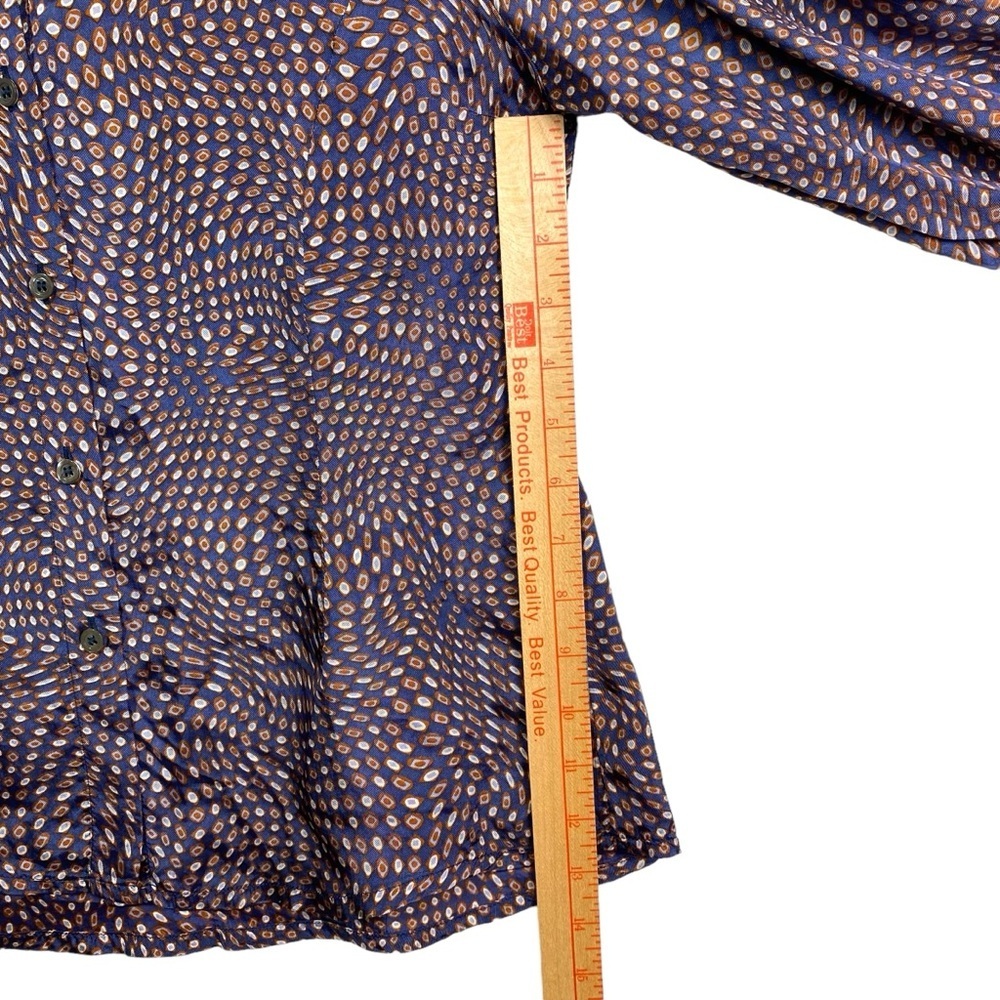 Vintage Isabel Marant Blouse Women Sz 1 US 4 Long Sleeve Abstract Print Button - Picture 10 of 16